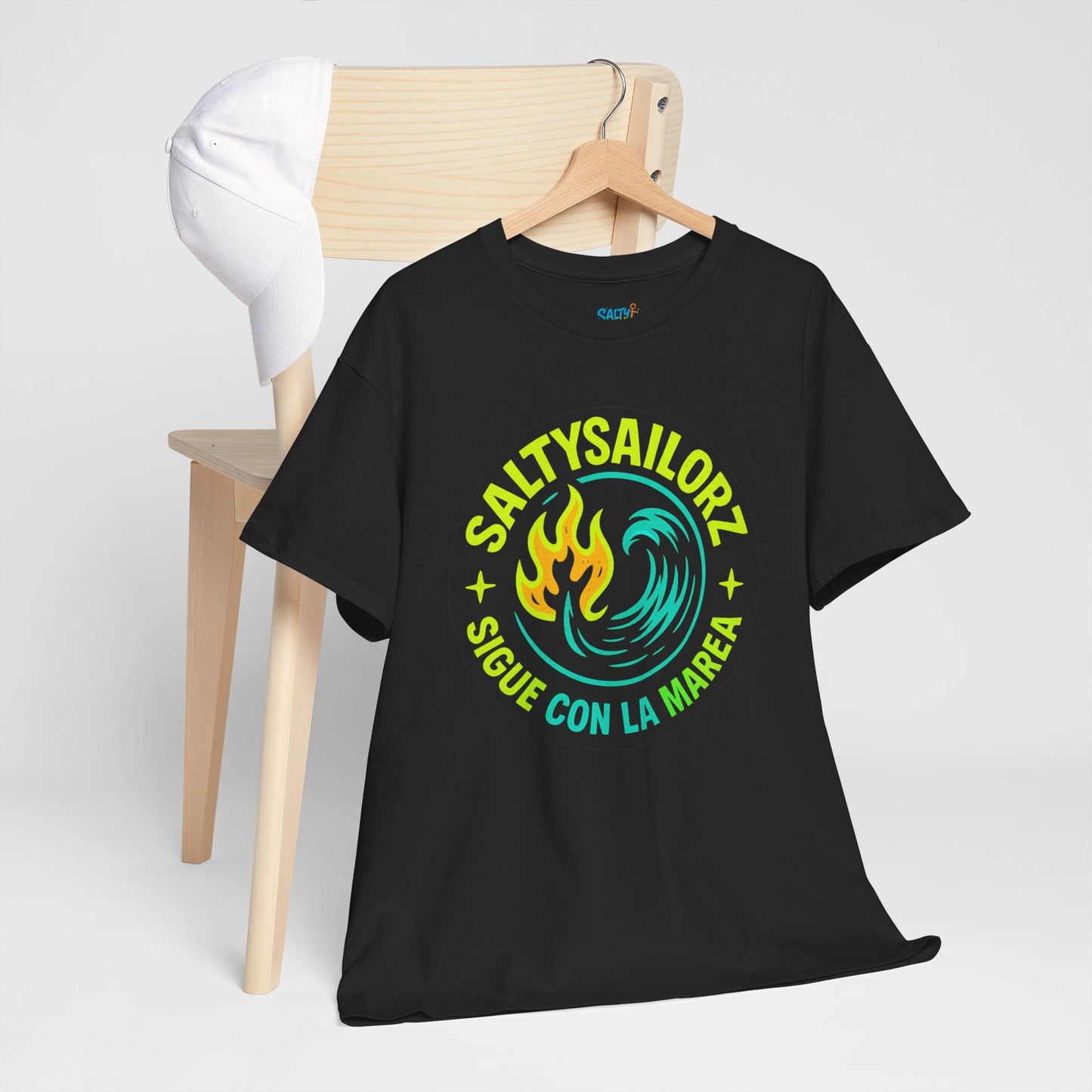 "Sigue Con La Marea" Fire & Waves Design