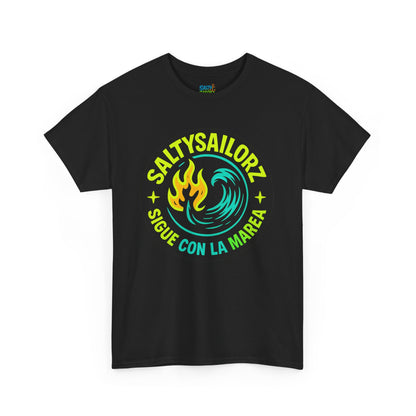 "Sigue Con La Marea" Fire & Waves Design