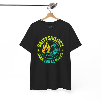 "Sigue Con La Marea" Fire & Waves Design