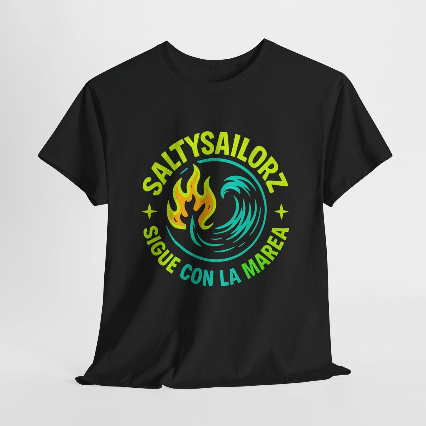 "Sigue Con La Marea" Fire & Waves Design